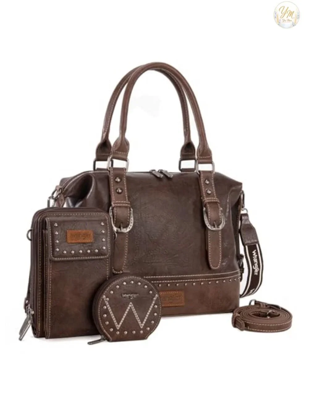 Wrangler by Montana West 3-Piece Doctor Bag Set Faux Leather Satchel Purse